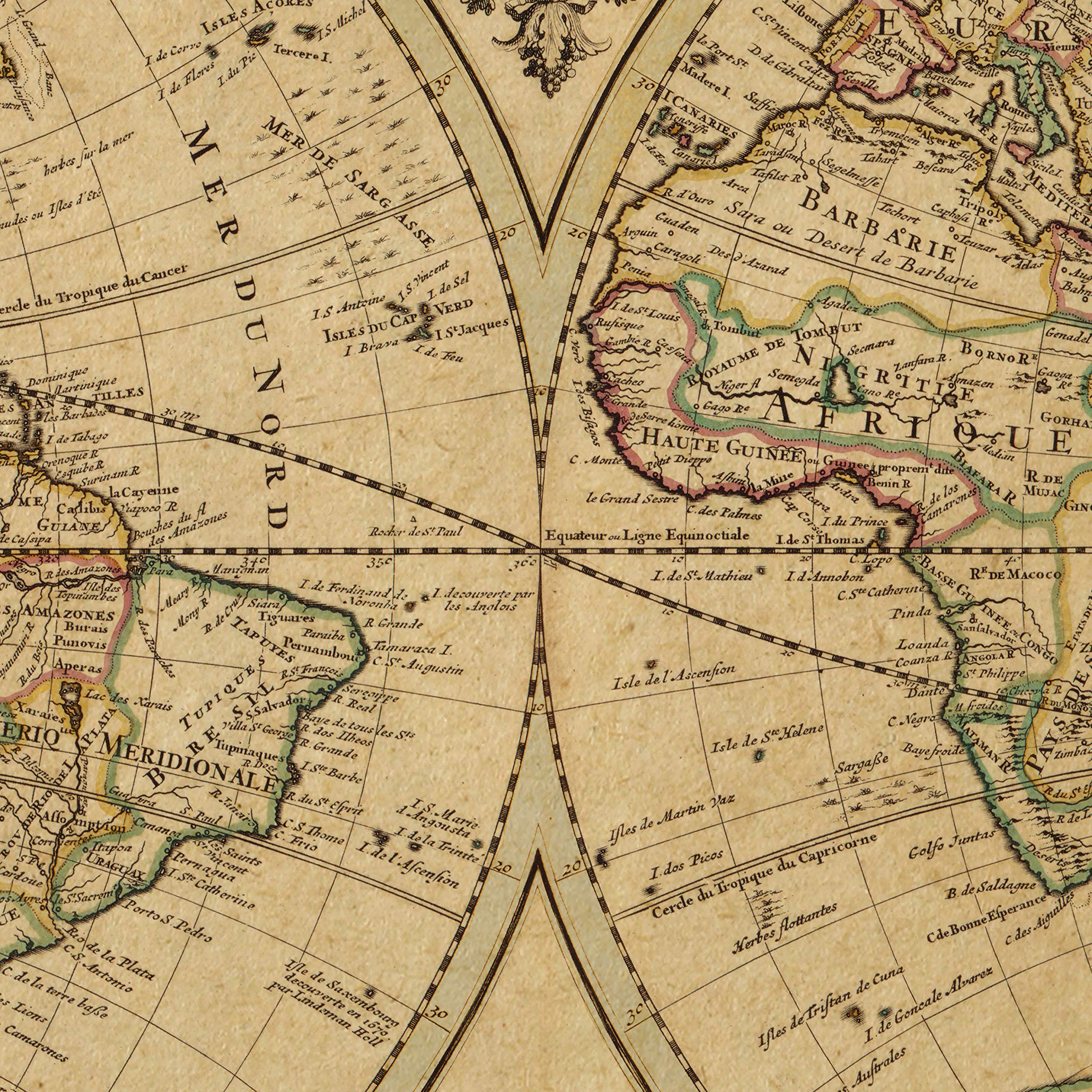 Amazon.co.jp: 1720 古い世界地図 世界地図 壁アート 歴史的地図